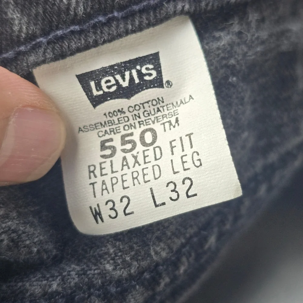 Vintage Levis 550 Relaxed‎ Fit Tapered Leg Orange Tab Black Jeans 32x32 11/1996